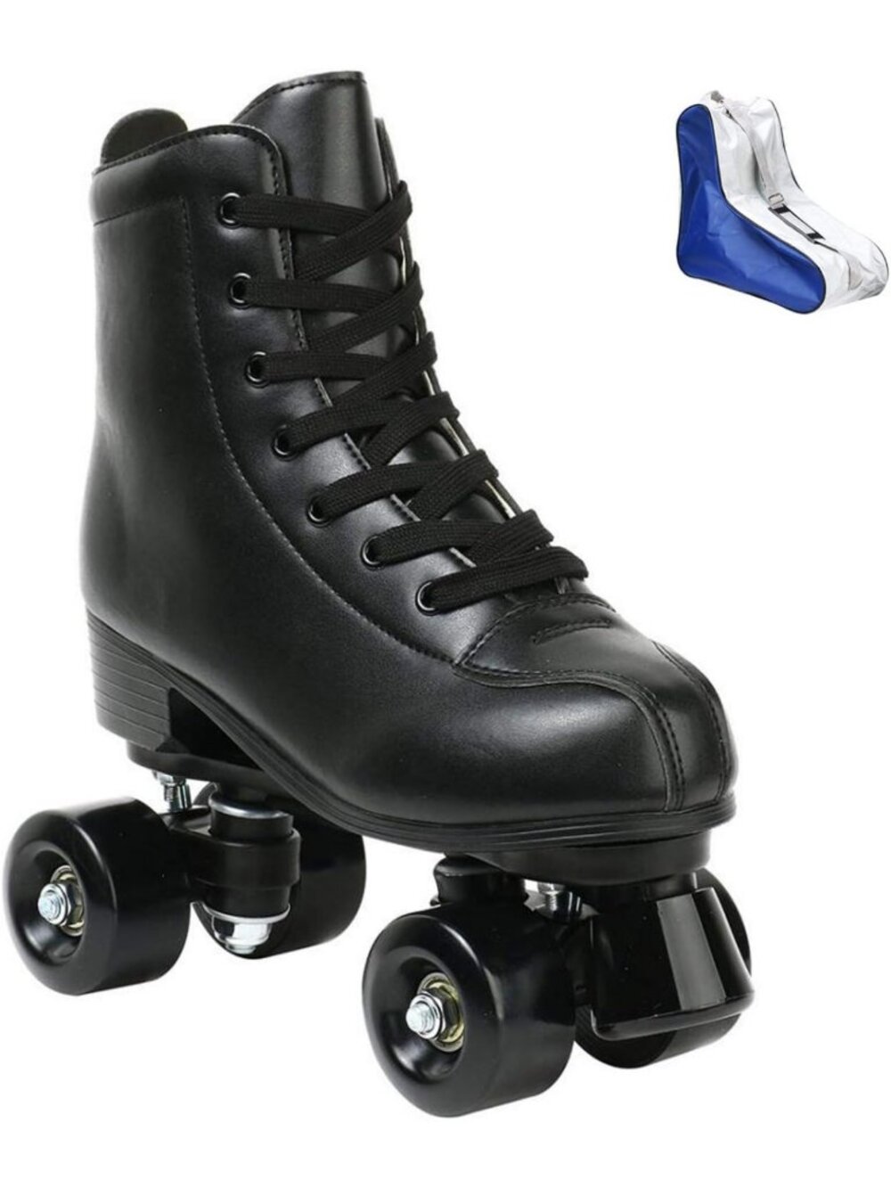 High-Top Double-Row Roller Skates for Men & Women, PU Leather, Indoor/Outdoor